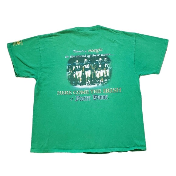 Vintage Y2K Notre Dame Football Size XL Mens Double Side T-Shirt NCAA 2003 - Picture 1 of 7